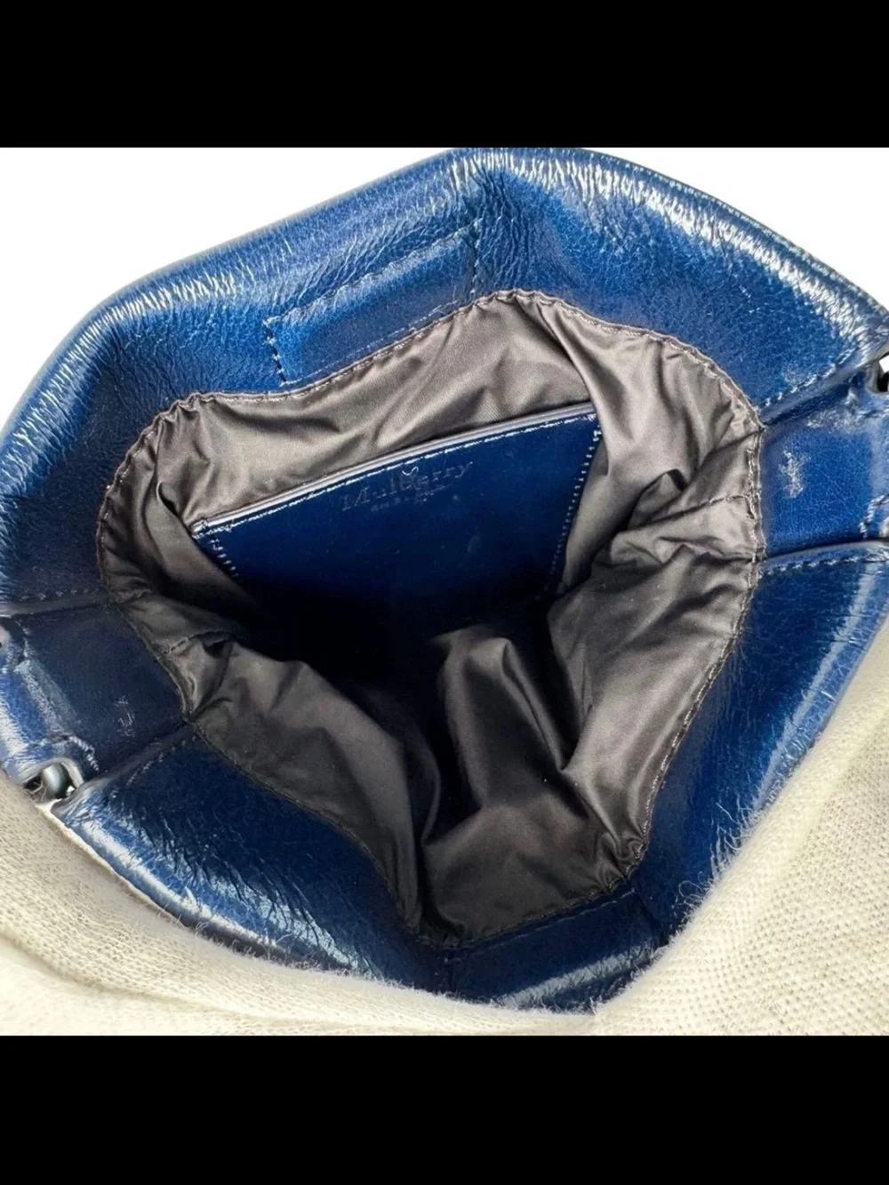 Mulberry Patent Quilted Crossbody in Navy